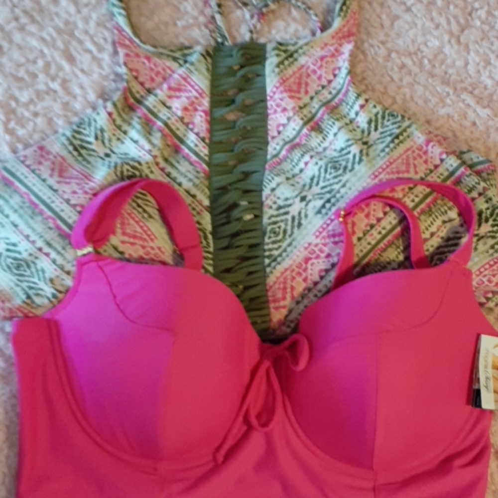 2 assorted swim bra tops